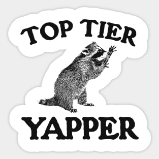 Top Tier Yapper / Raccoon Vintage Cartoon Sticker